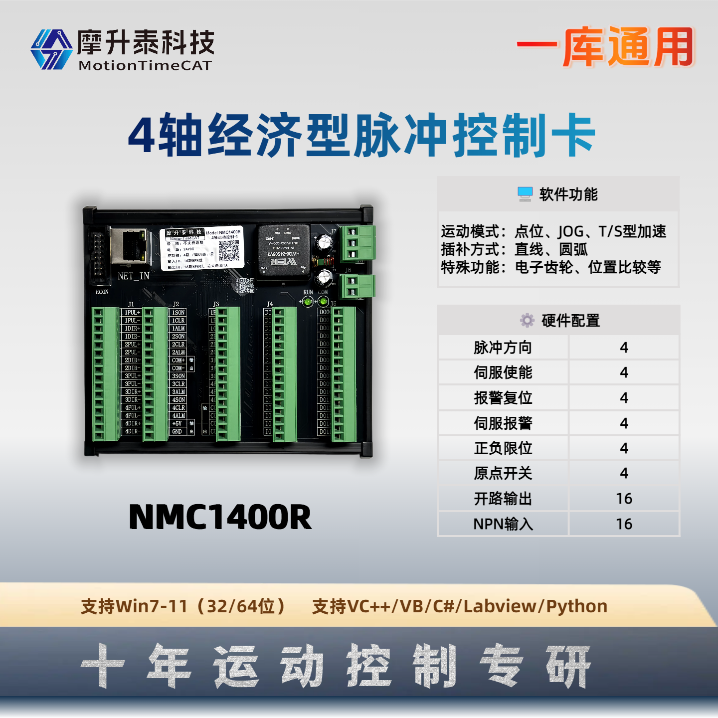 四轴网络运动控制卡-NMC1400R