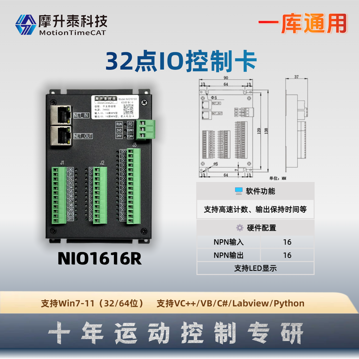 32点IO控制卡-NIO1616R