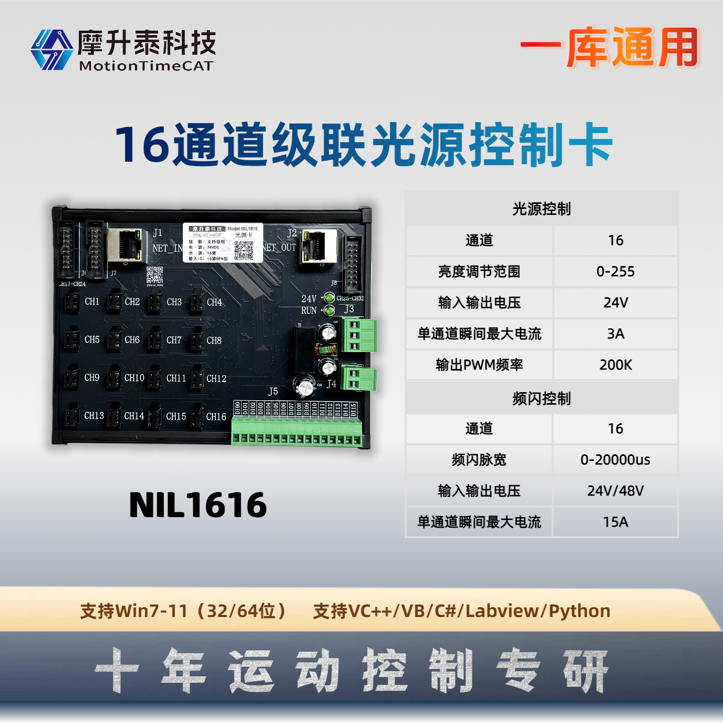 16通道级联光源控制卡-NIL1616