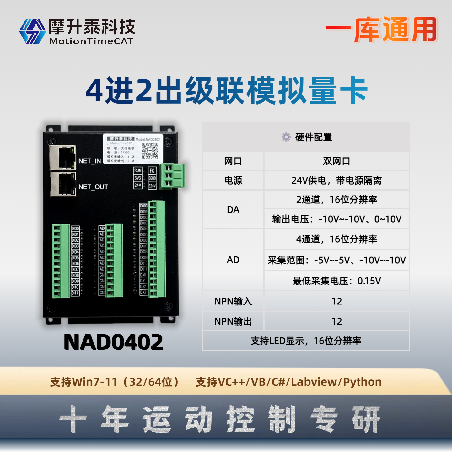 4进2出级联模拟量卡-NAD0402