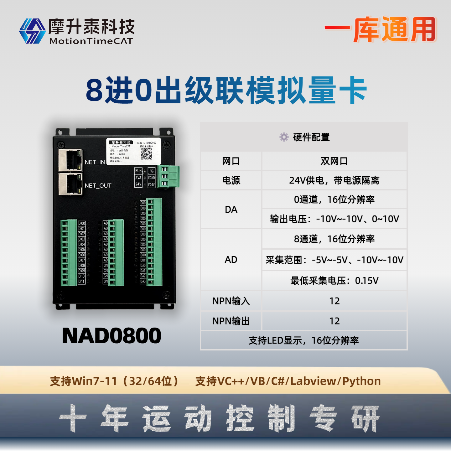 8进0出级联模拟量卡-NAD0800